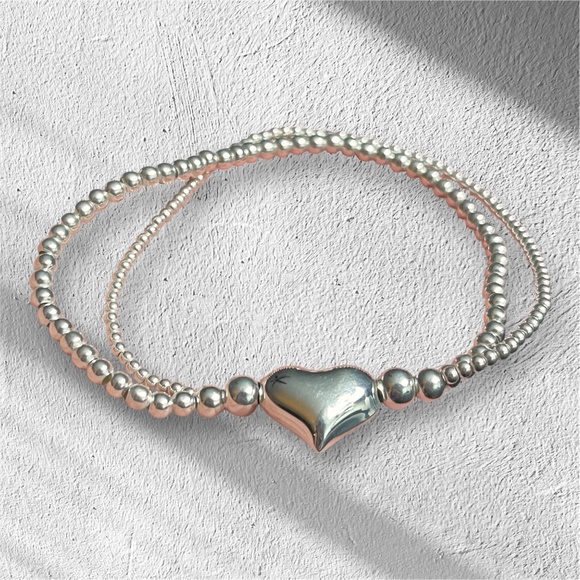 Taxco Bracelet 925 Sterling Silver Heart shaped Adjustable Boho chic,Hippie,Love - Picture 9 of 9